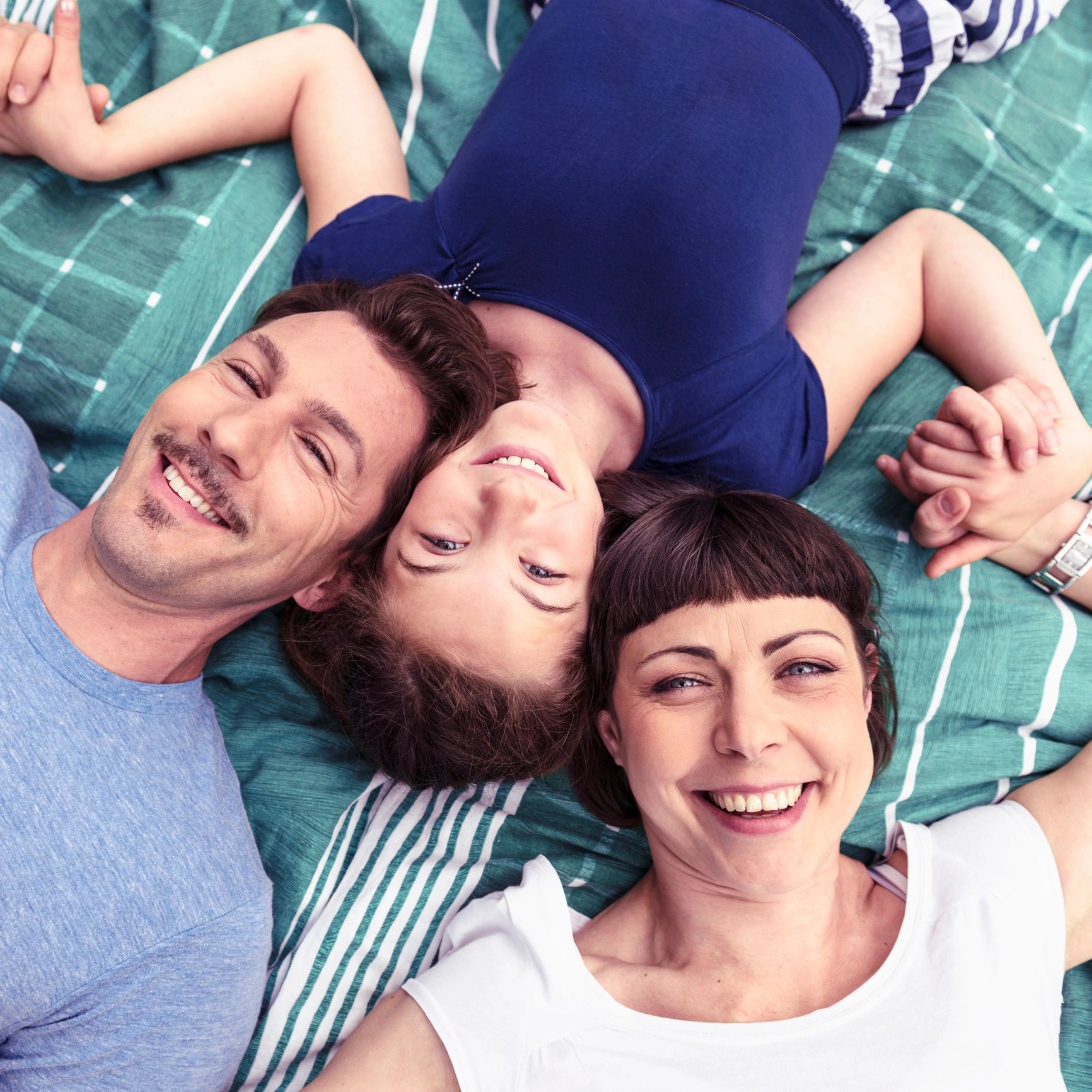 Smiling family enjoying time together